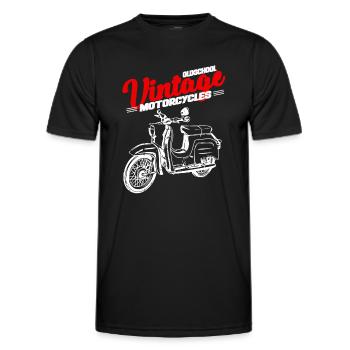 Cyclomoteur Schwalbe Mokick Cult 70s Oldschool - T-shirt sport Homme - noir - Devant - AI Model Male 178 dark (178cm)