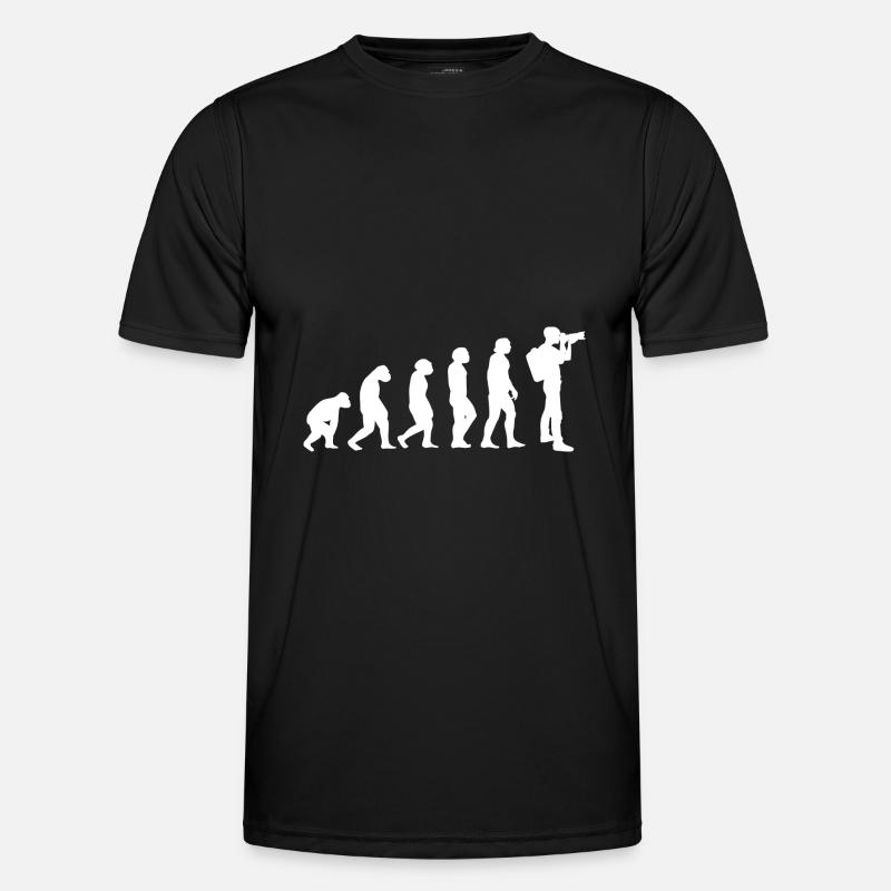Evolution Fotograf - Männer Funktions-T-Shirt - Schwarz