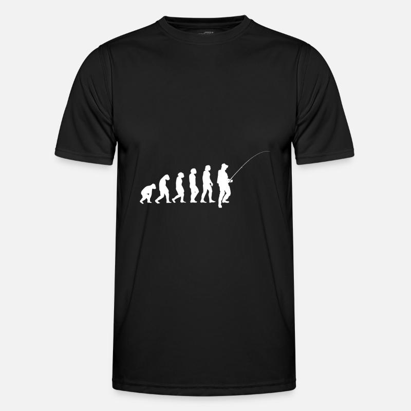 Evolution Angler - Männer Funktions-T-Shirt - Schwarz
