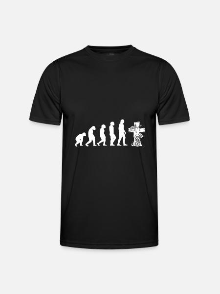 Evolution Bestatter - Männer Funktions-T-Shirt - Schwarz