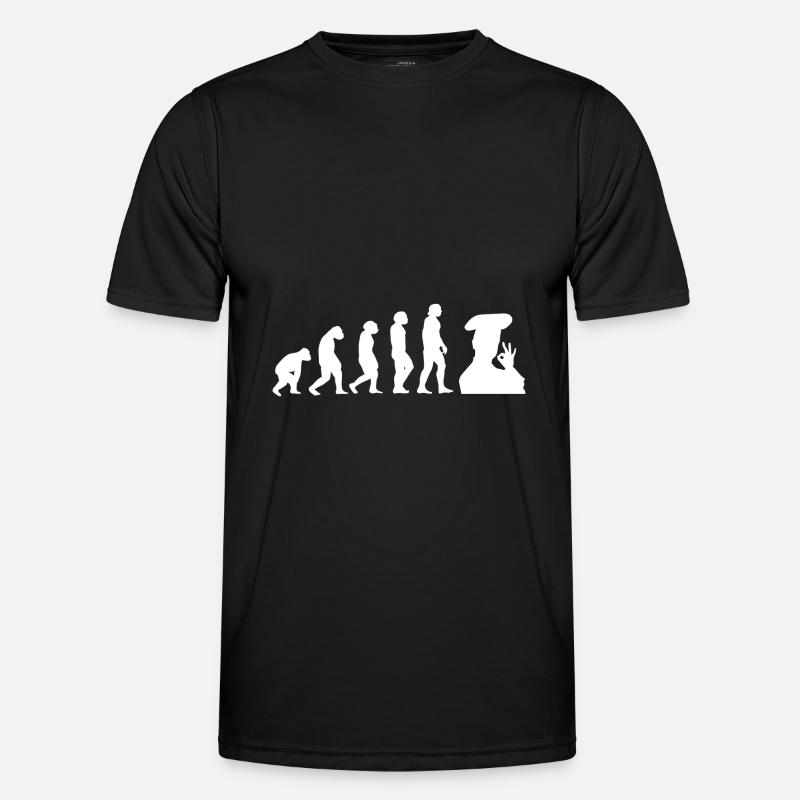 Evolution Koch - Männer Funktions-T-Shirt - Schwarz