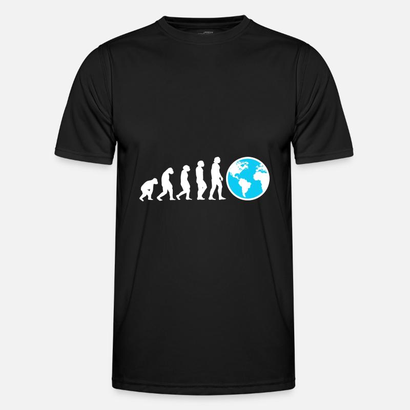 Evolution Geografielehrer - Männer Funktions-T-Shirt - Schwarz
