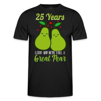 25 Jahre Verheiratet Hochzeit Heirat Paar - Männer Funktions-T-Shirt - Schwarz - Vorne - AI Model Male 178 dark (178cm)