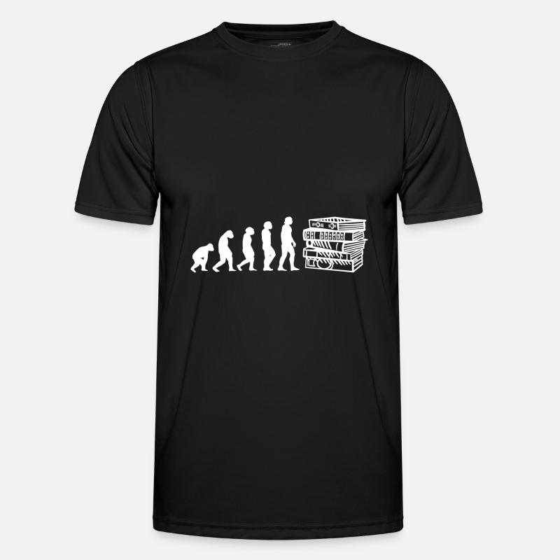 Evolution Bücherwurm - Männer Funktions-T-Shirt - Schwarz