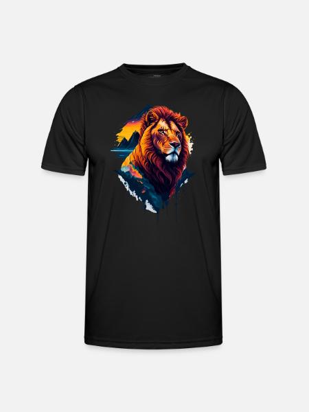 Abstract illustration of lion - Men's Functional T-Shirt - black