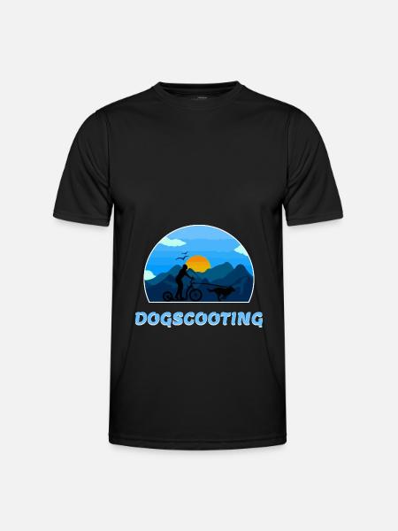 Dogscooting Bikejöring Zughundesport Motiv - Männer Funktions-T-Shirt - Schwarz