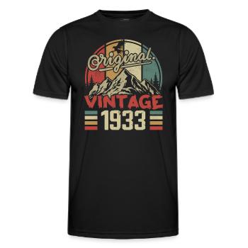 Vintage 1933 Retro Cadeau Anniversaire Né En 1933 - T-shirt sport Homme - noir - Devant - AI Model Male 178 dark (178cm)