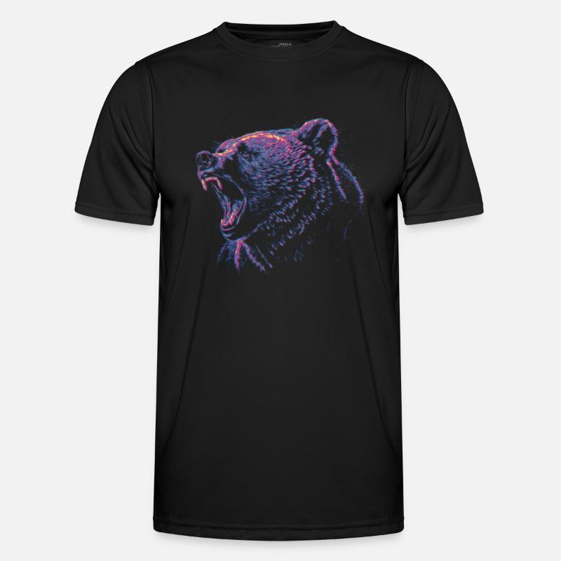 Colored grizzly head Men's Functional T-Shirt