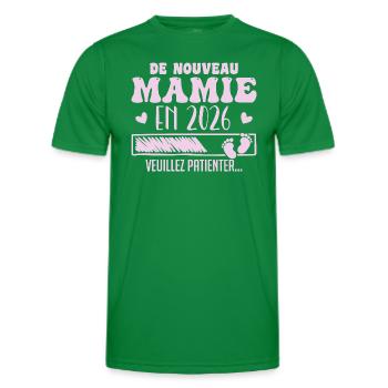 Grossesse Grand Mère Encore Mamie 2026 - T-shirt sport Homme - vert - Devant - AI Model Male 178 dark (178cm)