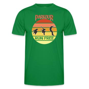 Parkour Run Free - Men's Functional T-Shirt - kelly green - Front - AI Model Male 178 dark (178cm)