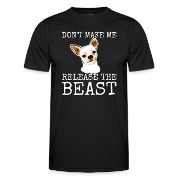 Chihuahua Hund Lass mich das Biest nicht loslassen - Männer Funktions-T-Shirt - Schwarz - Vorne - AI Model Male 178 dark (178cm)