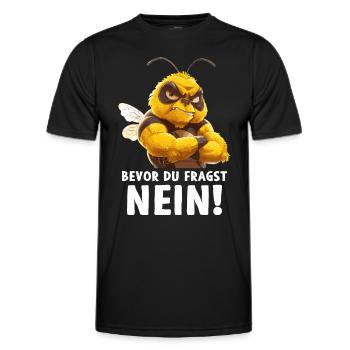 Biene Bienen Honigbienen Bevor du fragst Nein - Männer Funktions-T-Shirt - Schwarz - Vorne - AI Model Male 178 dark (178cm)