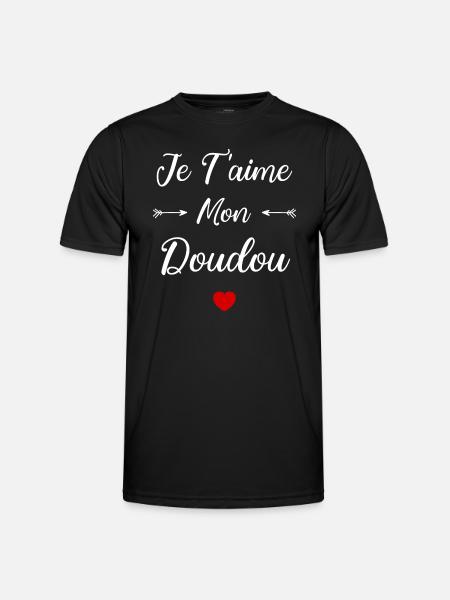 je t'aime mon Doudou - T-shirt sport Homme - noir