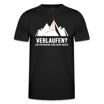 Bergwandern Gratwanderung Weglos Alpin Bergweg - Männer Funktions-T-Shirt - Schwarz - Vorne - AI Model Male 178 dark (178cm)