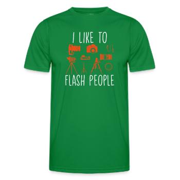I Like To Flash People Funny - Men's Functional T-Shirt - kelly green - Front - AI Model Male 178 dark (178cm)