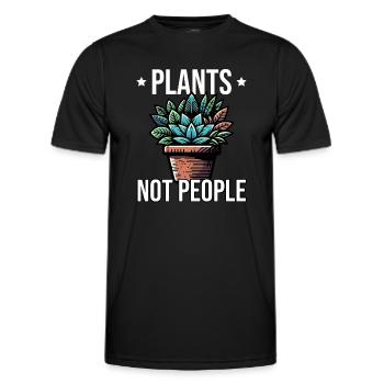 Plants Not People - Männer Funktions-T-Shirt - Schwarz - Vorne - AI Model Male 178 dark (178cm)
