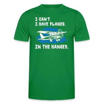 pilot i can t i have planes in the hanger - Men's Functional T-Shirt - kelly green - Front - AI Model Male 178 dark (178cm)