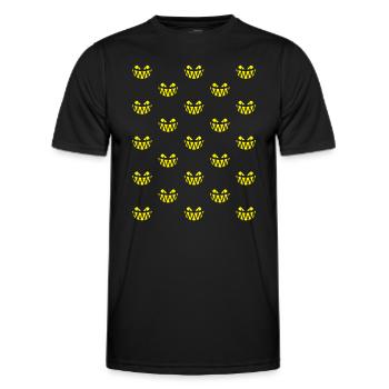 Halloween Frights (Pattern Raster / Yellow / PNG) - Men's Functional T-Shirt - black - Front - AI Model Male 178 dark (178cm)