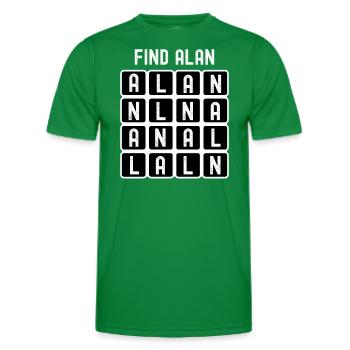 Finde die (anale) Wortsuche von Alan - Männer Funktions-T-Shirt - Kelly Green - Vorne - AI Model Male 178 dark (178cm)