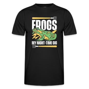 Frogs My Night Time Gig Kaulquappe Laubfrosch - Männer Funktions-T-Shirt - Schwarz - Vorne - AI Model Male 178 dark (178cm)