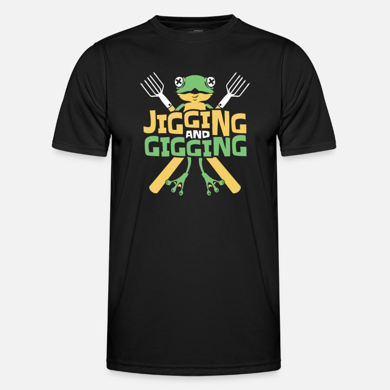 Jigging And Gigging Toad Tadpole Frog Catcher Men's Functional T-Shirt