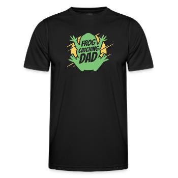 Frog Catching Dad Kaulquappe Laubfrosch Kröte - Männer Funktions-T-Shirt - Schwarz - Vorne - AI Model Male 178 dark (178cm)