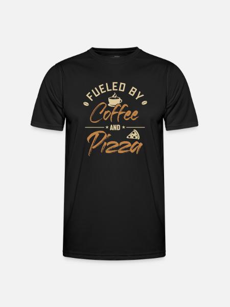 Fueled by Coffee and Pizza Pizza Tray Pizza Oven - Men's Functional T-Shirt - black