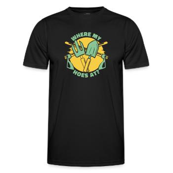 Où mes houes au jardin horticole - T-shirt sport Homme - noir - Devant - AI Model Male 178 dark (178cm)