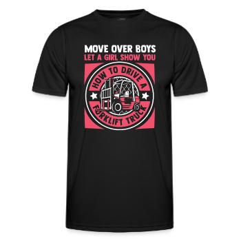 Let A Girl Show You How To Drive Telehandler - Men's Functional T-Shirt - black - Front - AI Model Male 178 dark (178cm)