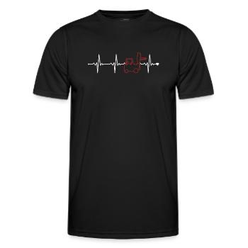Forklift Heartbeat Telehandler All-terrain forklift - Men's Functional T-Shirt - black - Front - AI Model Male 178 dark (178cm)
