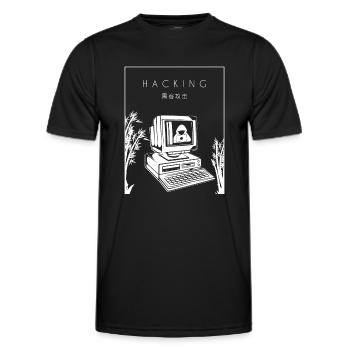Hacking Chinese Hanzi Social Engineering Phishing - Männer Funktions-T-Shirt - Schwarz - Vorne - AI Model Male 178 dark (178cm)