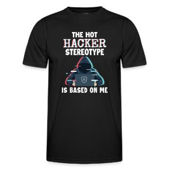 Le stéréotype du pirate informatique est basé sur le renifleur de phishing Me - T-shirt sport Homme - noir - Devant - AI Model Male 178 dark (178cm)
