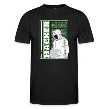 Je suis un hacker Ingénierie sociale Phishing Sniffer - T-shirt sport Homme - noir - Devant - AI Model Male 178 dark (178cm)