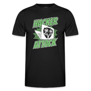 Attaque de hacker Social Engineering Phishing Sniffer - T-shirt sport Homme - noir - Devant - AI Model Male 178 dark (178cm)