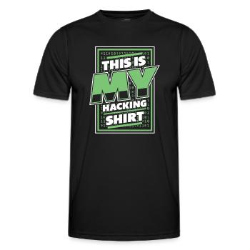 Ceci est mon Hacking Vêtements Phishing Sniffer Gris - T-shirt sport Homme - noir - Devant - AI Model Male 178 dark (178cm)
