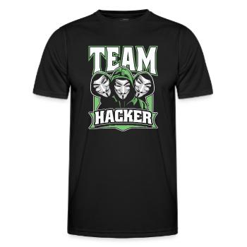 Team Hacker Social Engineering Phishing Sniffer - T-shirt sport Homme - noir - Devant - AI Model Male 178 dark (178cm)