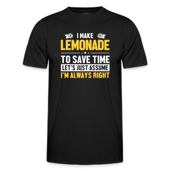 Faire de la limonade Supposons que j’ai raison Limonade - T-shirt sport Homme - noir - Devant - AI Model Male 178 dark (178cm)