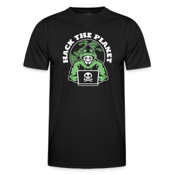 Hack The Planet Phishing Sniffer Social - T-shirt sport Homme - noir - Devant - AI Model Male 178 dark (178cm)