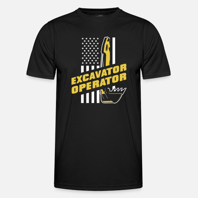 Excavator Seilbagger Raupenbagger Baggerführer Männer Funktions-T-Shirt