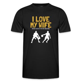 I love my Wife Basketball Basketballspieler - Männer Funktions-T-Shirt - Schwarz - Vorne - AI Model Male 178 dark (178cm)