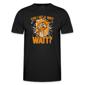 Puis-je obtenir un Watt Watt Ingénieur électricien Électricien - T-shirt sport Homme - noir - Devant - AI Model Male 178 dark (178cm)