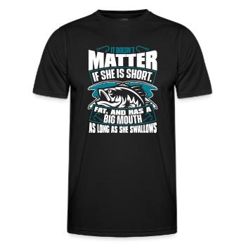 As Long As She Swallows Spin Fisherman - Men's Functional T-Shirt - black - Front - AI Model Male 178 dark (178cm)