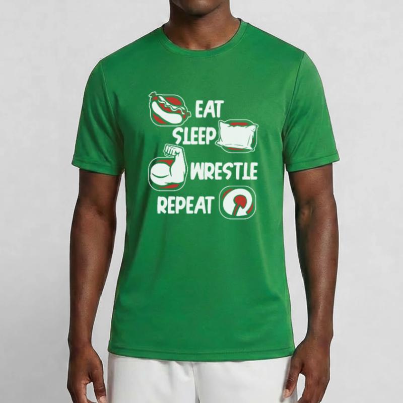 Manger Dormir Lutter Répéter Techniques Exercice Bras T-shirt sport Homme