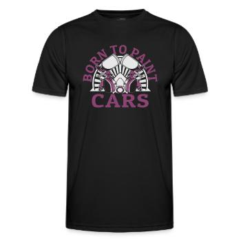 Born To Paint Cars Automotive Vehicle Car Spray - Men's Functional T-Shirt - black - Front - AI Model Male 178 dark (178cm)