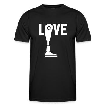 Liebe künstliche Beine Prothese Fuß Benutzer Bein - Männer Funktions-T-Shirt - Schwarz - Vorne - AI Model Male 178 dark (178cm)