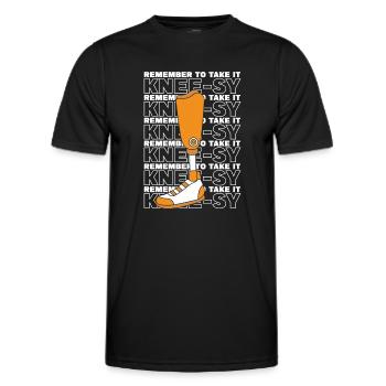 Denken Sie daran, es zu nehmen Kniebeugen künstliche Beine Bein - Männer Funktions-T-Shirt - Schwarz - Vorne - AI Model Male 178 dark (178cm)