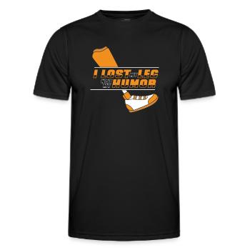 J’ai perdu ma jambe, pas mon humour, des jambes artificielles, une jambe d’utilisateur - T-shirt sport Homme - noir - Devant - AI Model Male 178 dark (178cm)