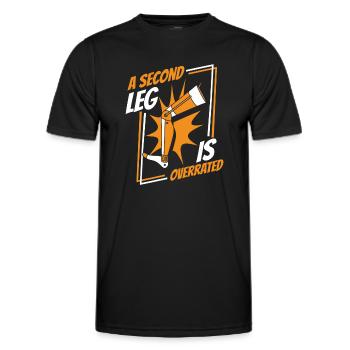Ein zweites Bein ist eine überschätzte Beinprothese - Männer Funktions-T-Shirt - Schwarz - Vorne - AI Model Male 178 dark (178cm)