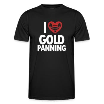 J’aime l’orpaillage, la prospection, l’exploitation des placers, l’exploitation minière - T-shirt sport Homme - noir - Devant - AI Model Male 178 dark (178cm)