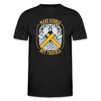 Sorgen Sie dafür, dass Bauschutt nicht stört - Männer Funktions-T-Shirt - Schwarz - Vorne - AI Model Male 178 dark (178cm)